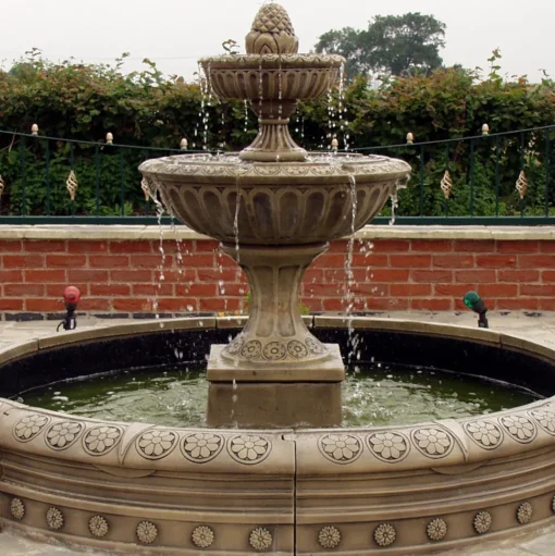 Blenheim Double Tier 2m Stone Water Fountain Feature