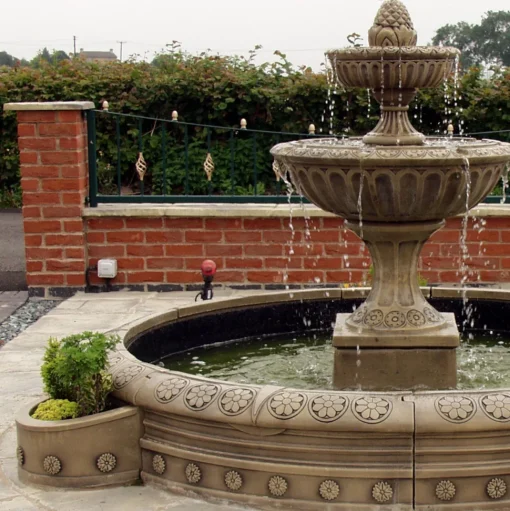 Blenheim Double Tier 2m Stone Water Fountain Feature