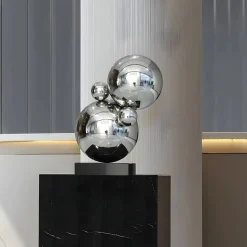 Bubble Bobble 55cm Silver Metal Indoor Sculpture