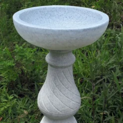 Buttermere Granite Resin Modern Garden Bird Bath