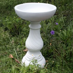 Buttermere Marble Resin Modern Garden Bird Bath