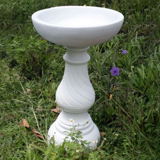 Buttermere Marble Resin Modern Garden Bird Bath