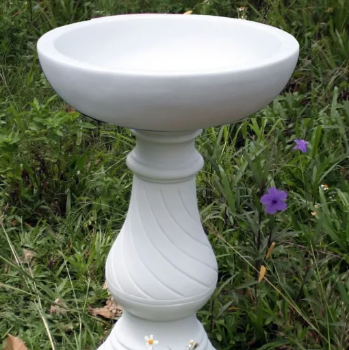 Buttermere Marble Resin Modern Garden Bird Bath