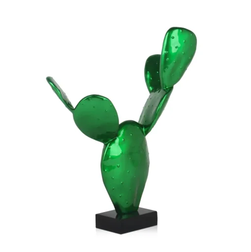 Cactus Bloom 41cm Green Resin Indoor Sculpture