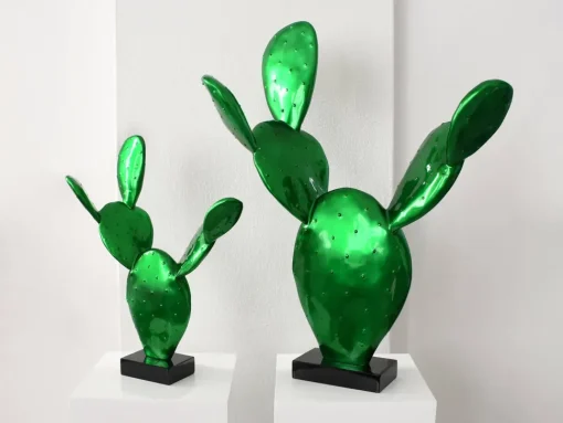 Cactus Bloom 41cm Green Resin Indoor Sculpture