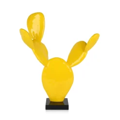 Cactus Bloom 41cm Yellow Resin Indoor Sculpture