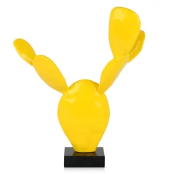 Cactus Bloom 61cm Yellow Resin Indoor Sculpture