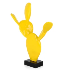 Cactus Bloom 61cm Yellow Resin Indoor Sculpture
