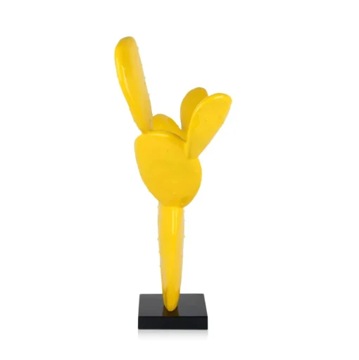 Cactus Bloom 41cm Yellow Resin Indoor Sculpture