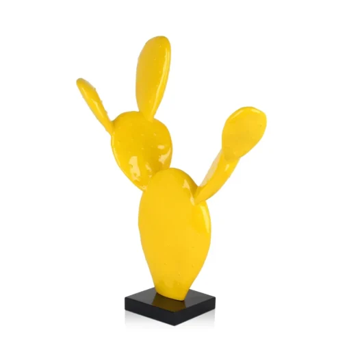 Cactus Bloom 41cm Yellow Resin Indoor Sculpture