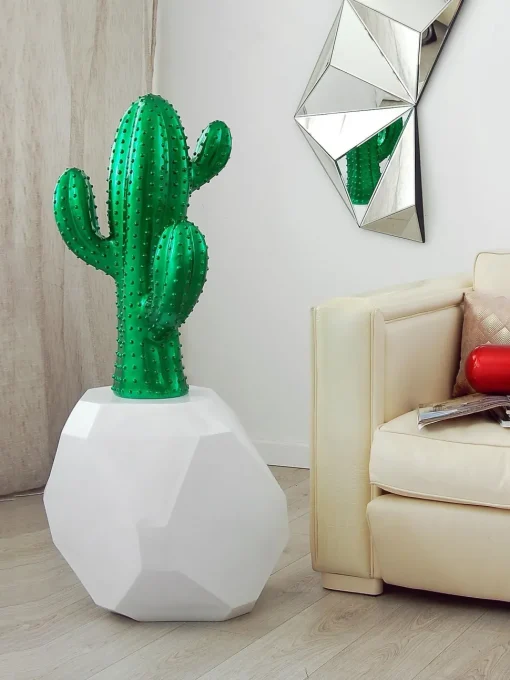 Cactus Essence 68cm Green Resin Indoor Sculpture