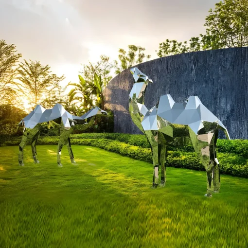 Camel 161cm Geometric Metal Garden Sculpture