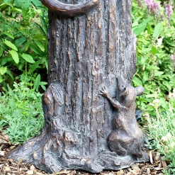 Cat & Mouse Bronze Resin Garden Ornament