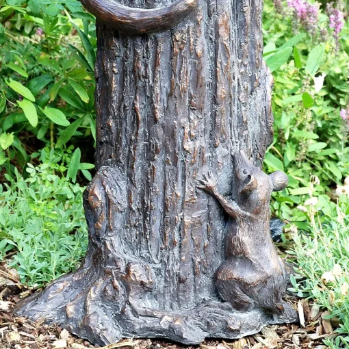 Cat & Mouse Bronze Resin Garden Ornament
