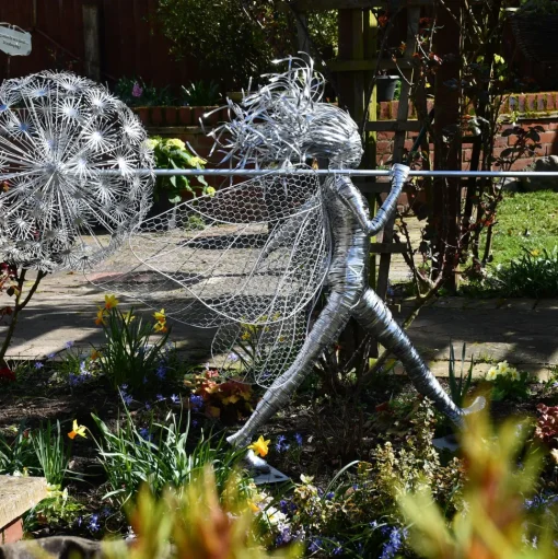 Celeste Fairy 90cm Metal Wire Garden Sculpture