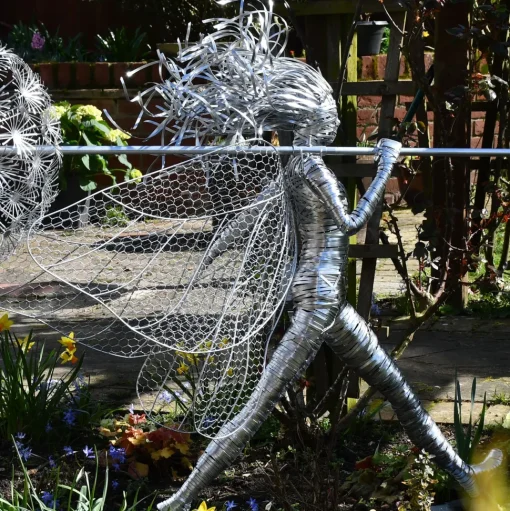 Celeste Fairy 90cm Metal Wire Garden Sculpture