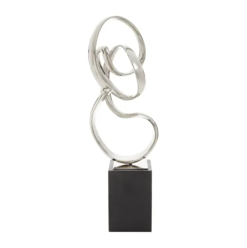 Celestial Loop 46cm Silver Metal Indoor Sculpture