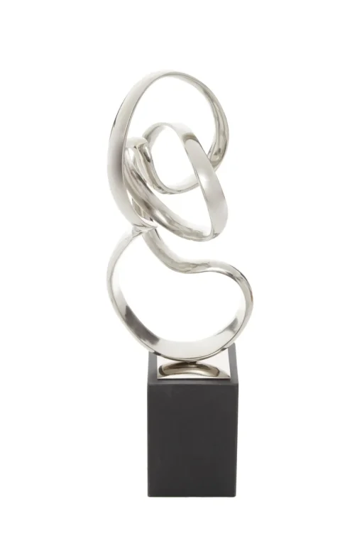 Celestial Loop 46cm Silver Metal Indoor Sculpture