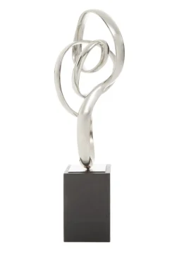 Celestial Loop 46cm Silver Metal Indoor Sculpture