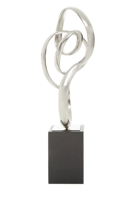 Celestial Loop 46cm Silver Metal Indoor Sculpture