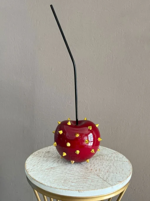 Cherry Pop 44cm Red Stud Resin Indoor Sculpture