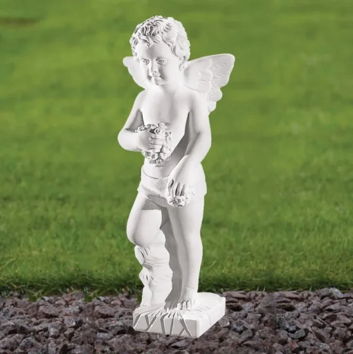 Cherub 44cm Marble Resin Garden Statue