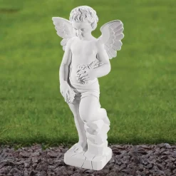 Cherub 60cm Marble Resin Garden Statue