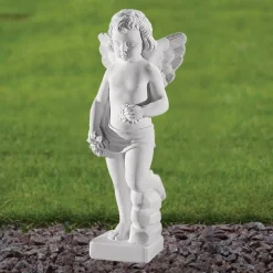 Cherub 37cm Marble Resin Garden Statue