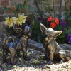 Chihuahua Dogs Bronze Metal Garden Ornaments