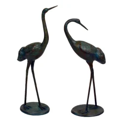Classic Cranes Bronze Metal Garden Ornaments