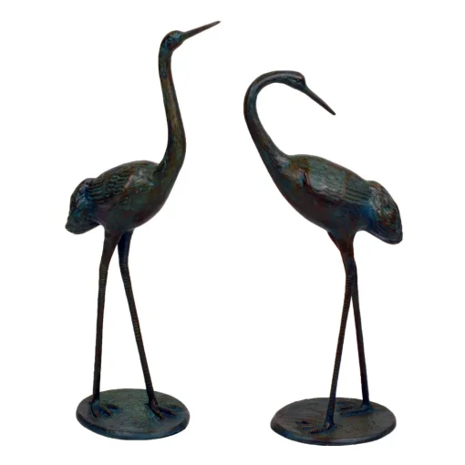 Classic Cranes Bronze Metal Garden Ornaments