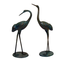 Classic Cranes Bronze Metal Garden Ornaments