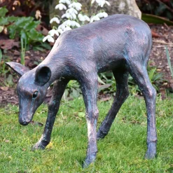 Classic Fawn 41cm Bronze Metal Garden Statue