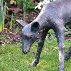 Classic Fawn 41cm Bronze Metal Garden Statue