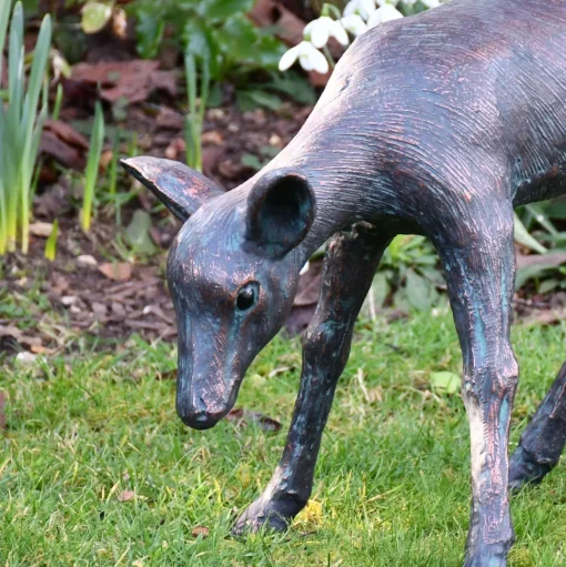 Classic Fawn 41cm Bronze Metal Garden Statue