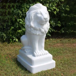 Classic Lion 71cm Marble Resin Garden Statue