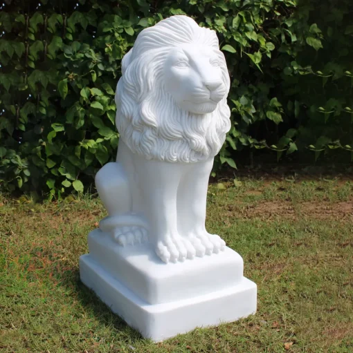 Classic Lion 71cm Marble Resin Garden Statue