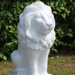 Classic Lion 71cm Marble Resin Garden Statue