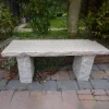 Classic Natural Granite Pink Stone Garden Bench