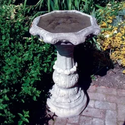 Classic Ornate Stone Garden Birdbath