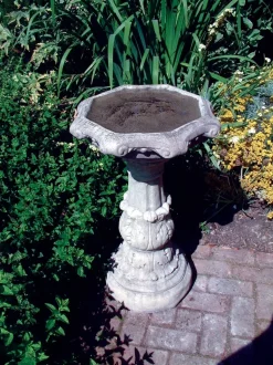 Classic Ornate Stone Garden Birdbath