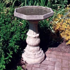 Classic Plain Stone Garden Birdbath