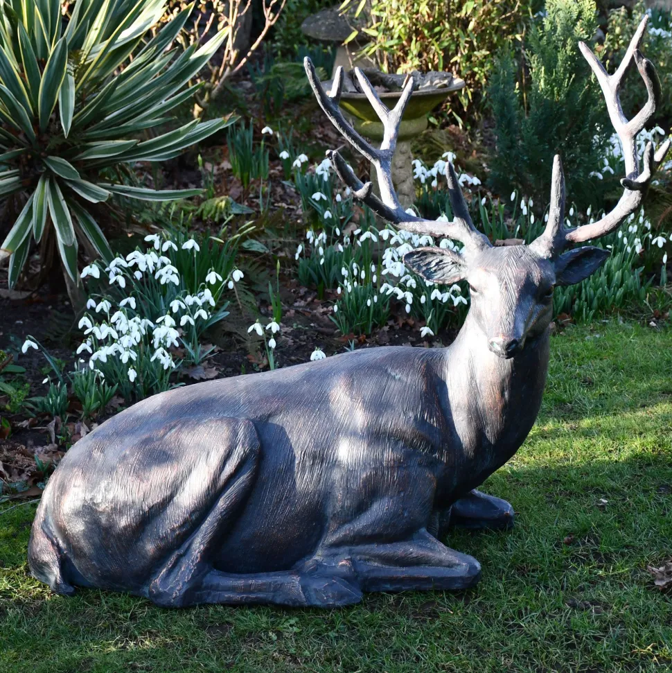 Classic Stag 84cm Bronze Metal Garden Statue