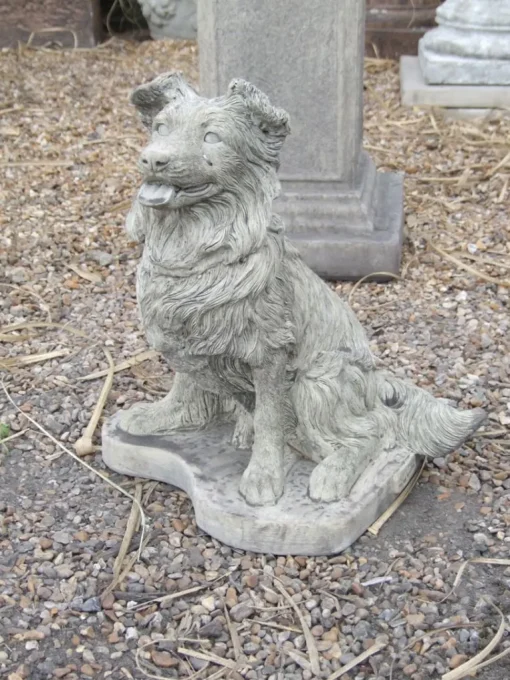Collie Puppy Dog Stone Garden Ornament