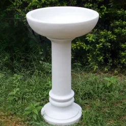 Coniston Modern Marble Resin Garden Birdbath