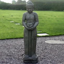 Contemplation Standing Buddha Stone Garden Statue