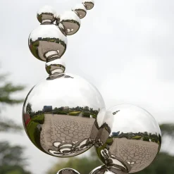 Cosmic Bubbles 226cm Silver Metal Garden Sculpture
