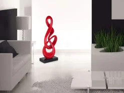 Cosmic Flow 80cm Red Resin Indoor Sculpture