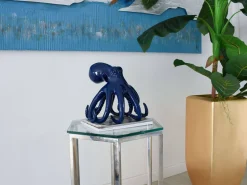 Cosmic Octopus 31cm Blue Resin Indoor Sculpture