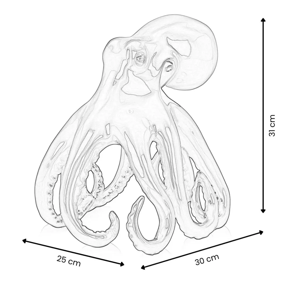 Cosmic Octopus 31cm Blue Resin Indoor Sculpture